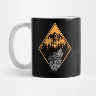 wolf wild illustration Mug